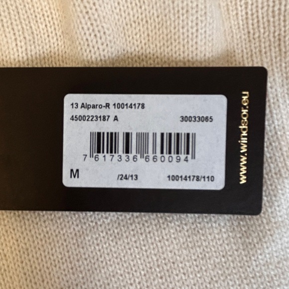 Windsor Men’s Medium Sweater Cream Gray Alparo Wool Cashmere MSRP $308 NWT Lux - Picture 6 of 14